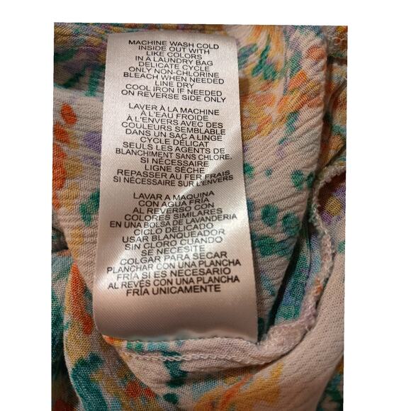 WIT & WISDOM Gauzy Top Wrap Blouse S Floral Crochet Lace Cottage Beach Hip Tie - Picture 6 of 8